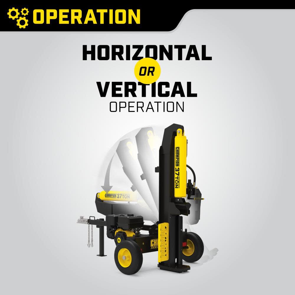 37 Ton Horizontal/Vertical Full Beam Gas Log Splitter with Auto Return 201314