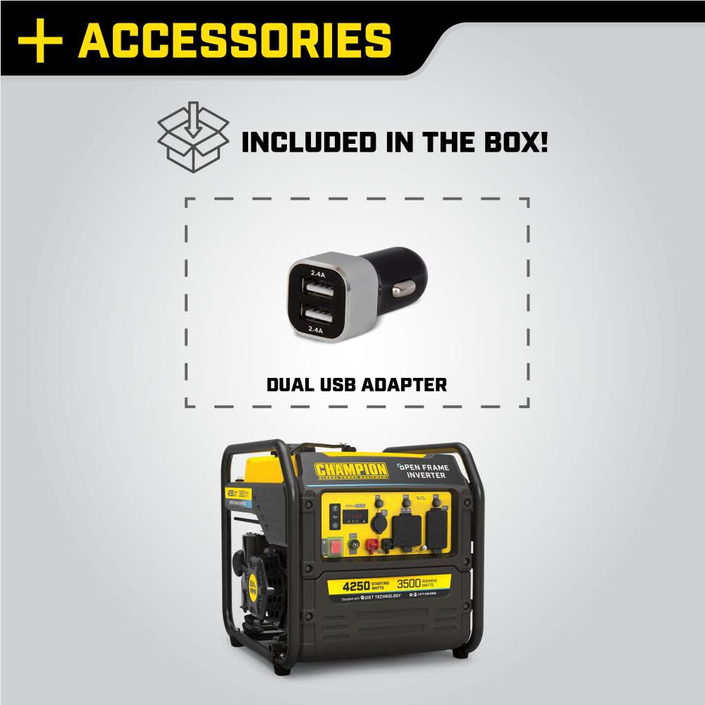 4250 Watt RV Ready Open Frame Inverter Generator with Quiet Technology 200954