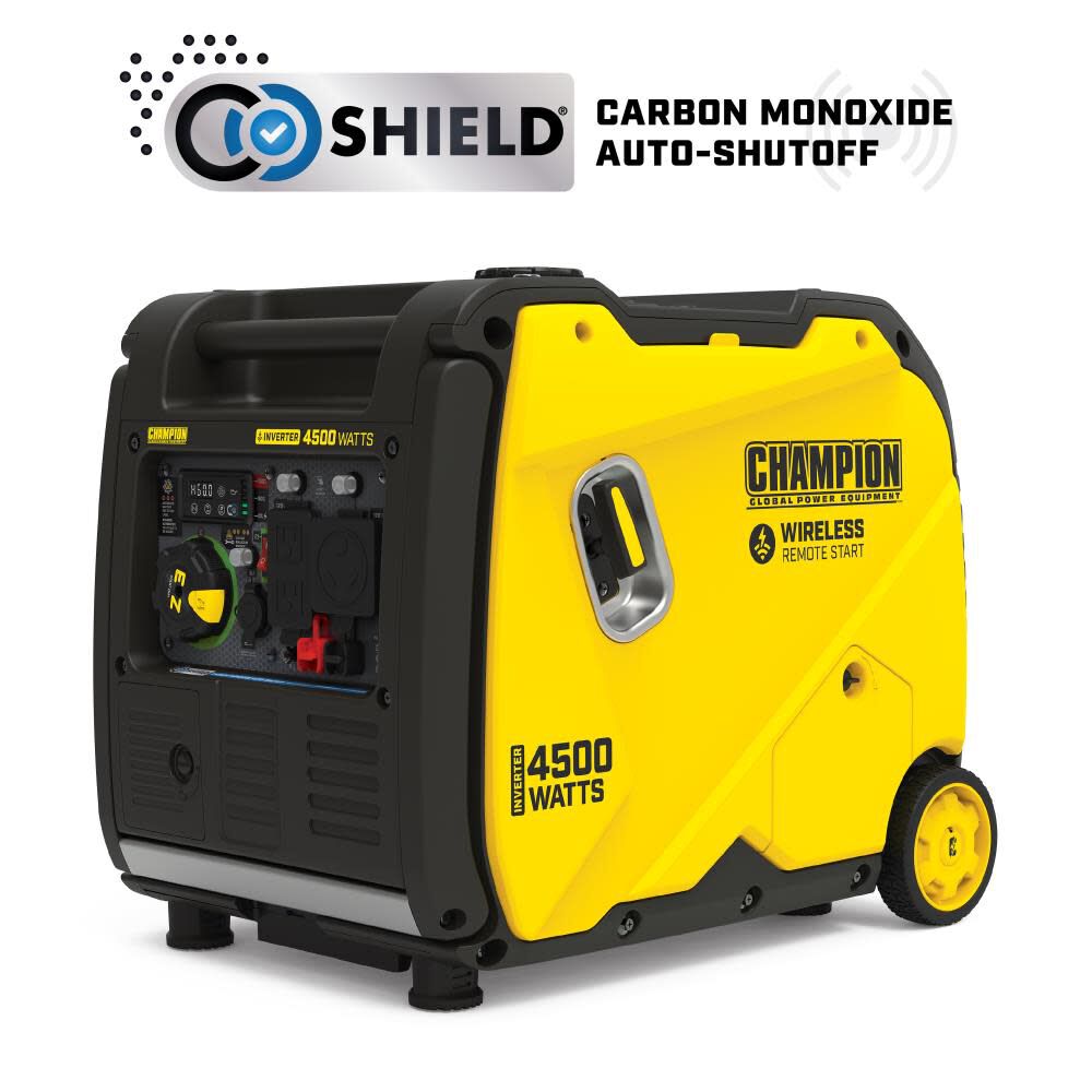4500-Watt Wireless Remote Start Inverter Generator with Quiet Technology and CO Shield 201184