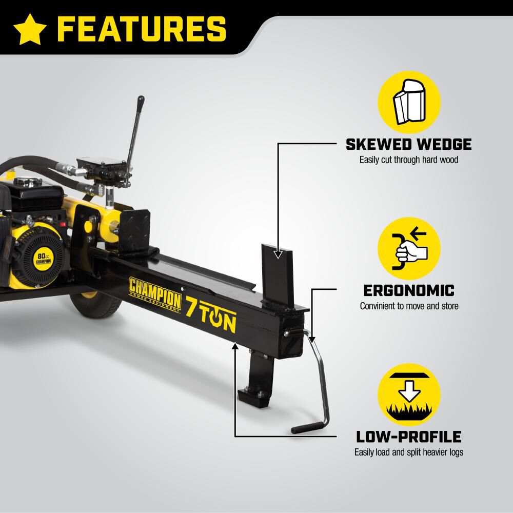 7-Ton Compact Horizontal Gas Log Splitter with Auto Return 90720