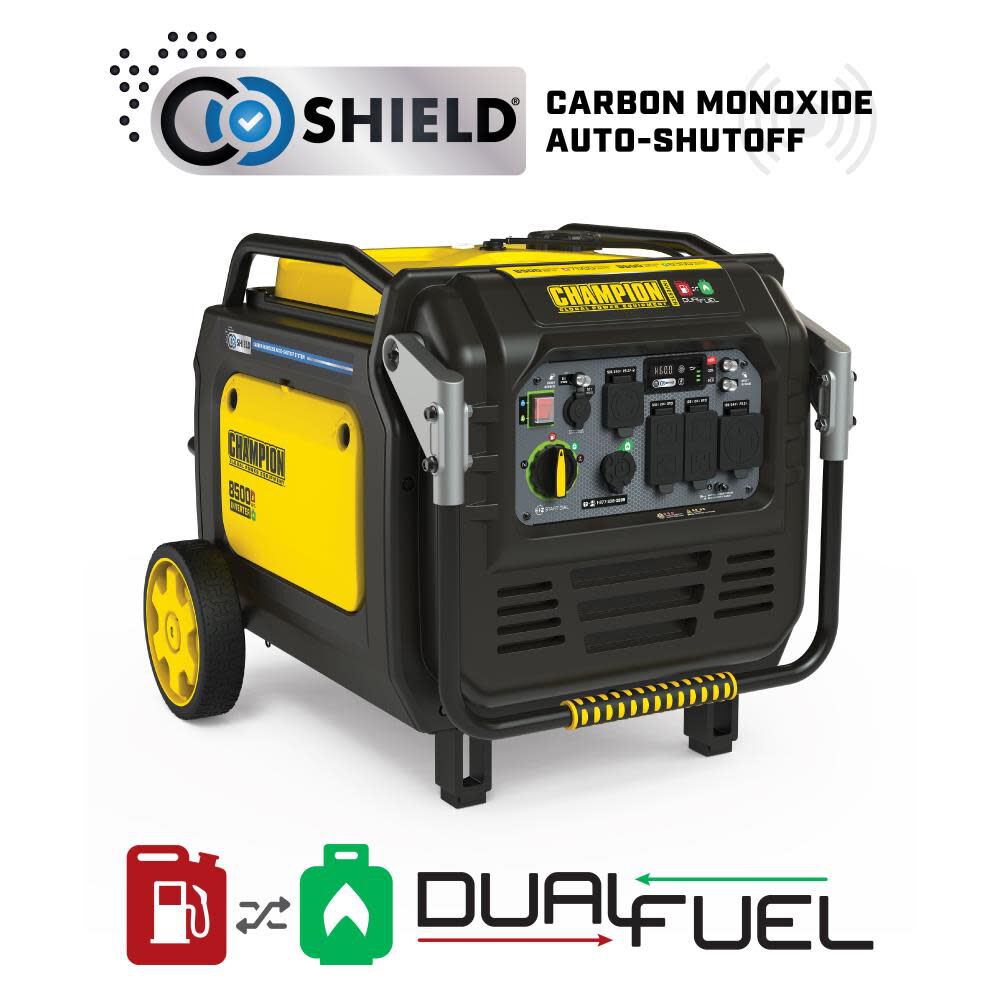 8500 Watt Inverter Generator Electric Start Dual Fuel with CO Shield 201175