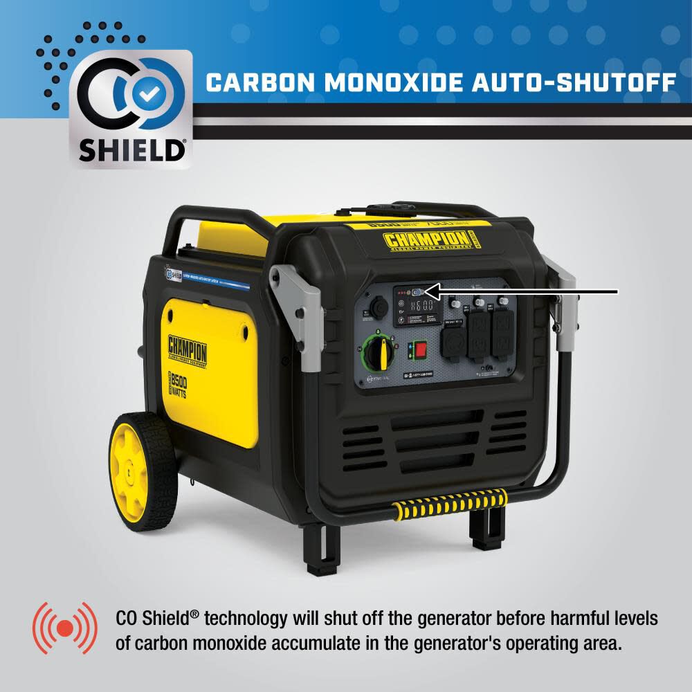 8500 Watt Portable Electric Start Inverter Generator with Quiet Technology and CO Shield 100719