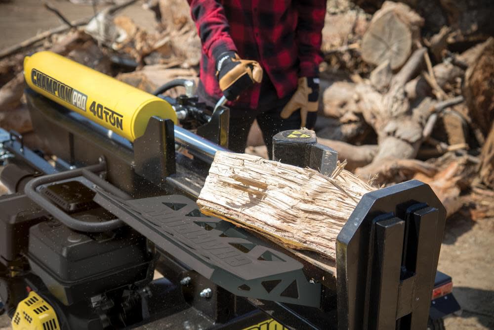 Pro Grade 40-Ton Horizontal/Vertical Full Beam Gas Wood Log Splitter with Auto Return 201091