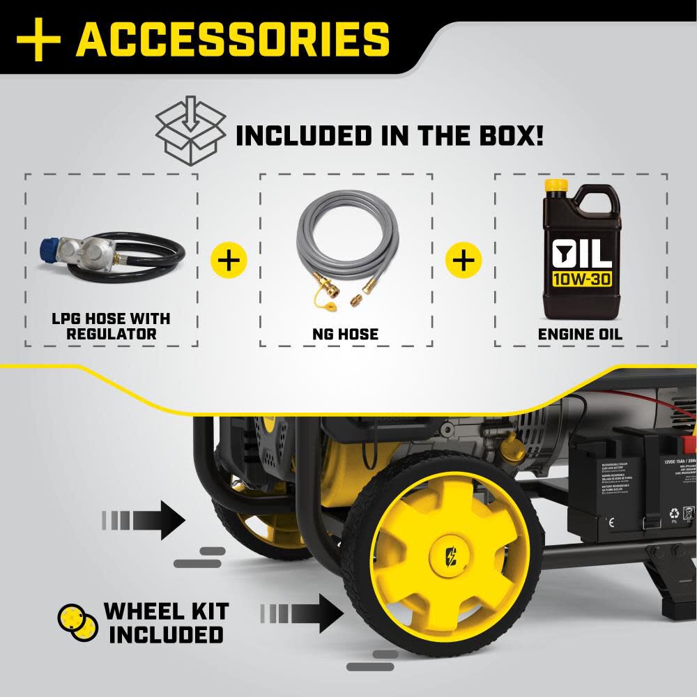 Tri Fuel Portable Generator 6500 Watt with CO Shield & Electric Start 201169