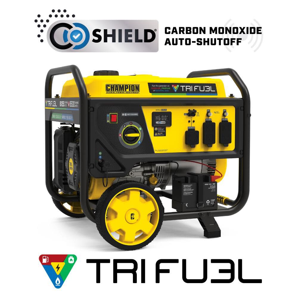 Tri Fuel Portable Generator 6500 Watt with CO Shield & Electric Start 201169