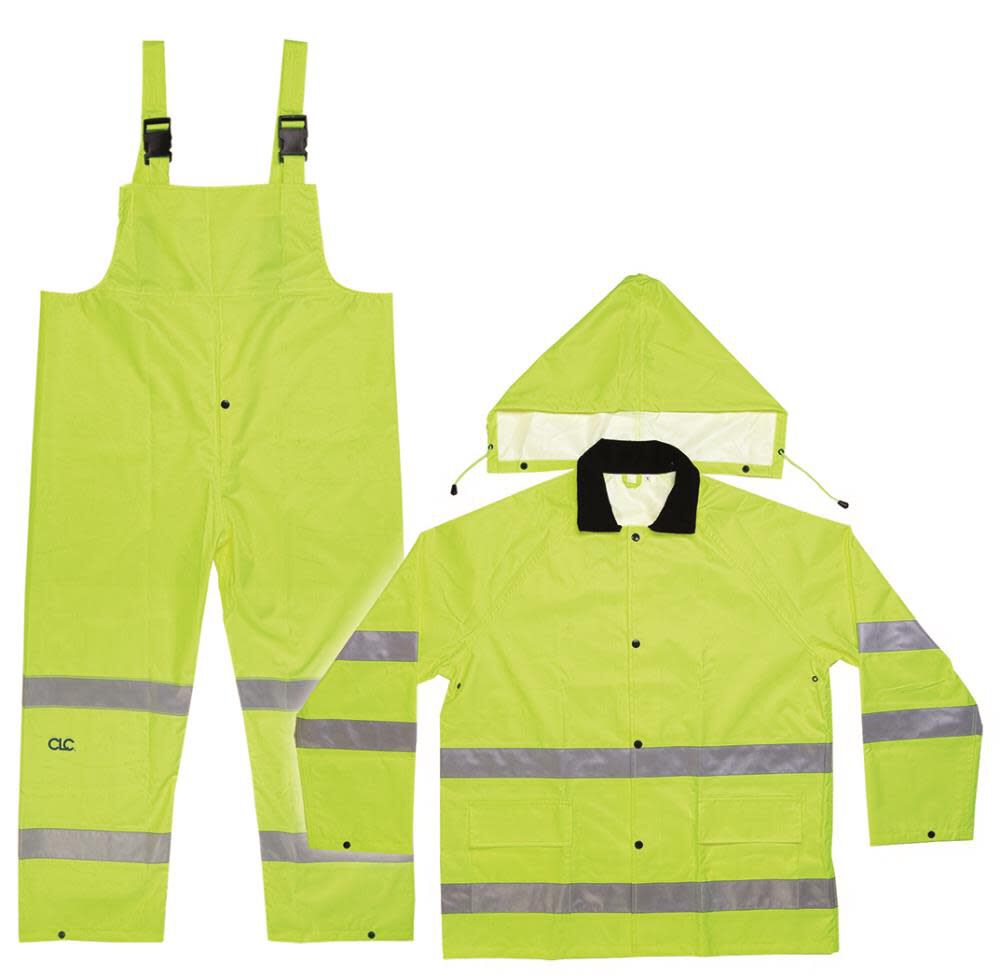 3 pc. ANSI Class 3 Polyester Rain Suit - 2X R1112X