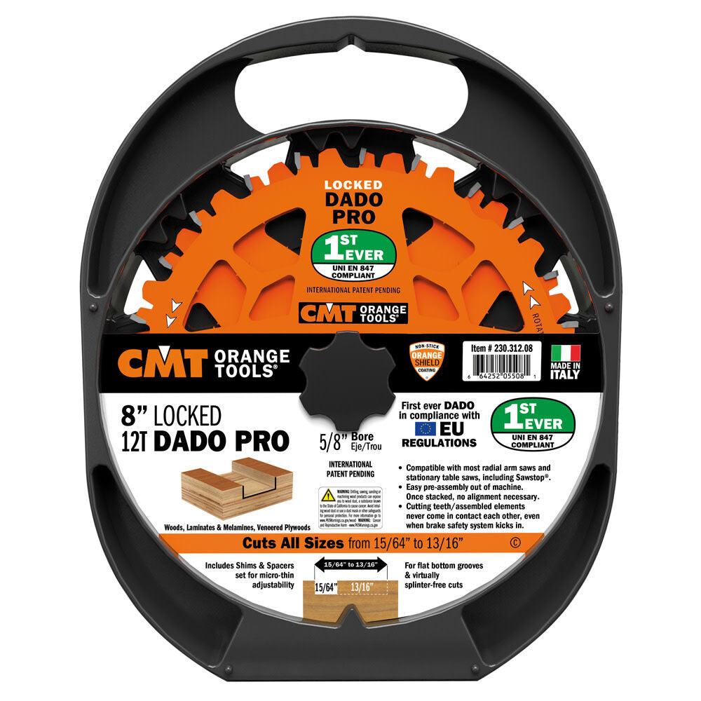 8in 12T Wood Locked Dado Pro Blade Set 230.312.08