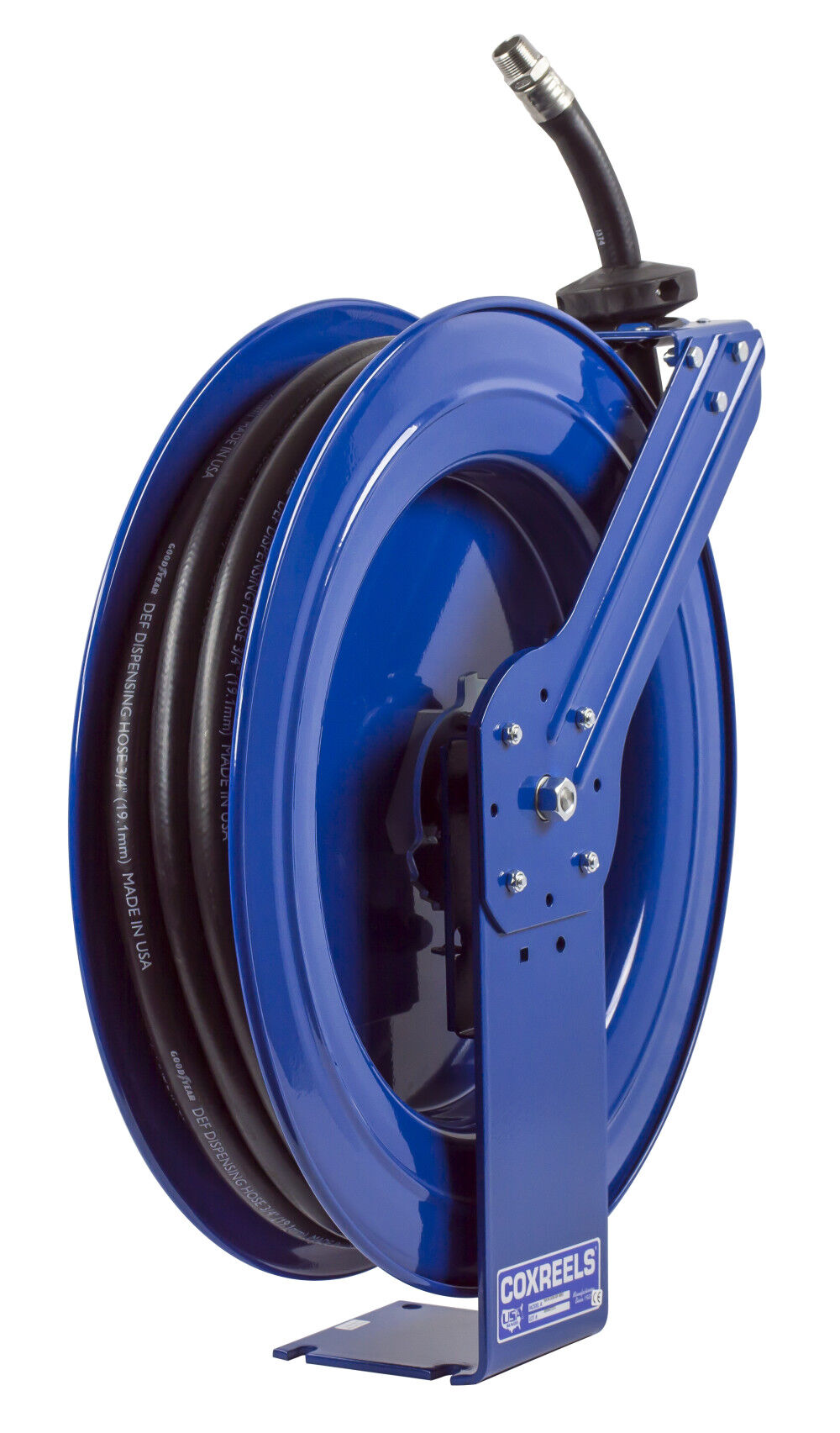 Hose Reel DEF Heavy Duty Spring Rewind 3/4in ID 25' DEF Hose Low Pressure 300 PSI SH-N-525-DF-BBX