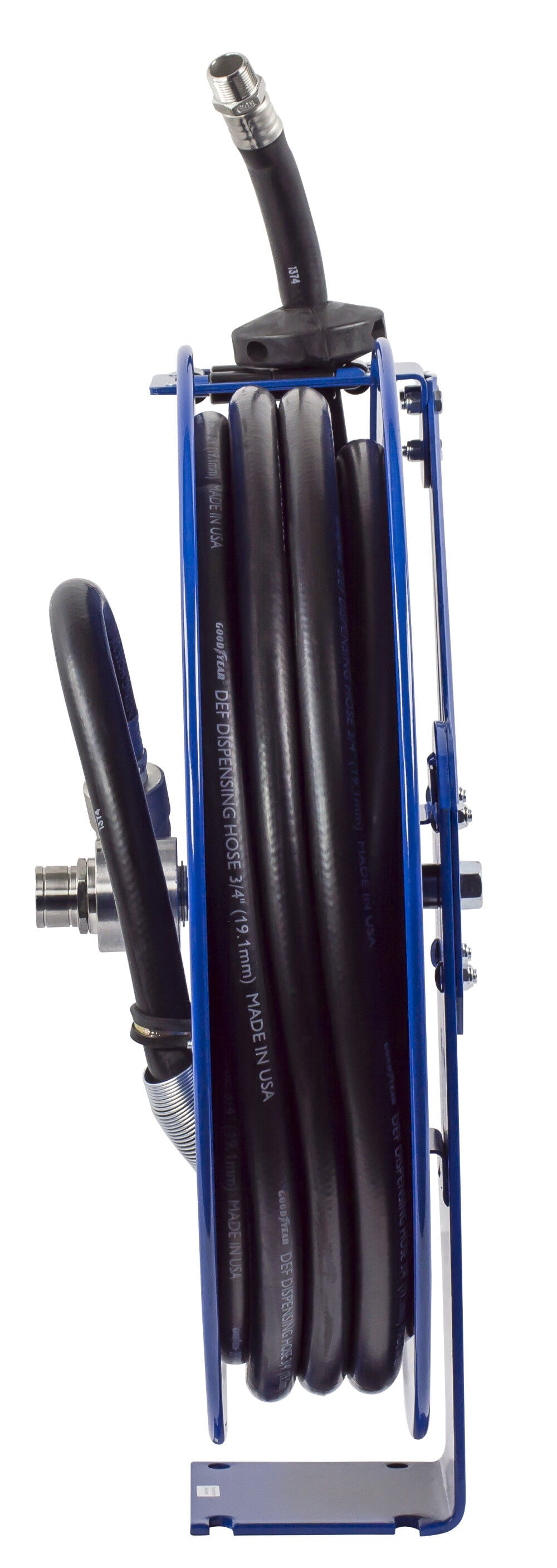 Hose Reel DEF Heavy Duty Spring Rewind 3/4in ID 50' DEF Hose Low Pressure 300 PSI SH-N-550-DF-BBX