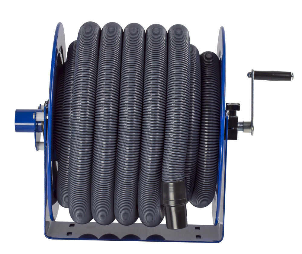 Hose Reel Vacuum Only Direct Crank Rewind 1 1/2in 2in ID 35' Hose Capacity V-117H-835