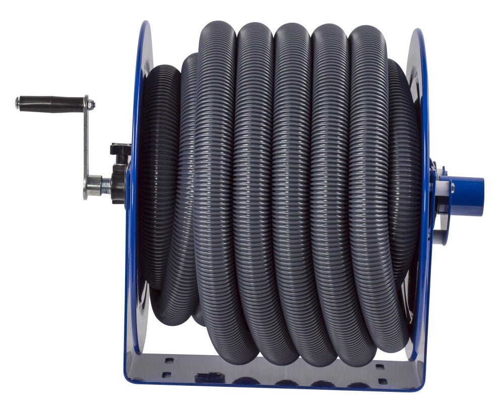 Hose Reel Vacuum Only Direct Crank Rewind 1 1/2in 2in ID 50' Hose Capacity V-117H-850