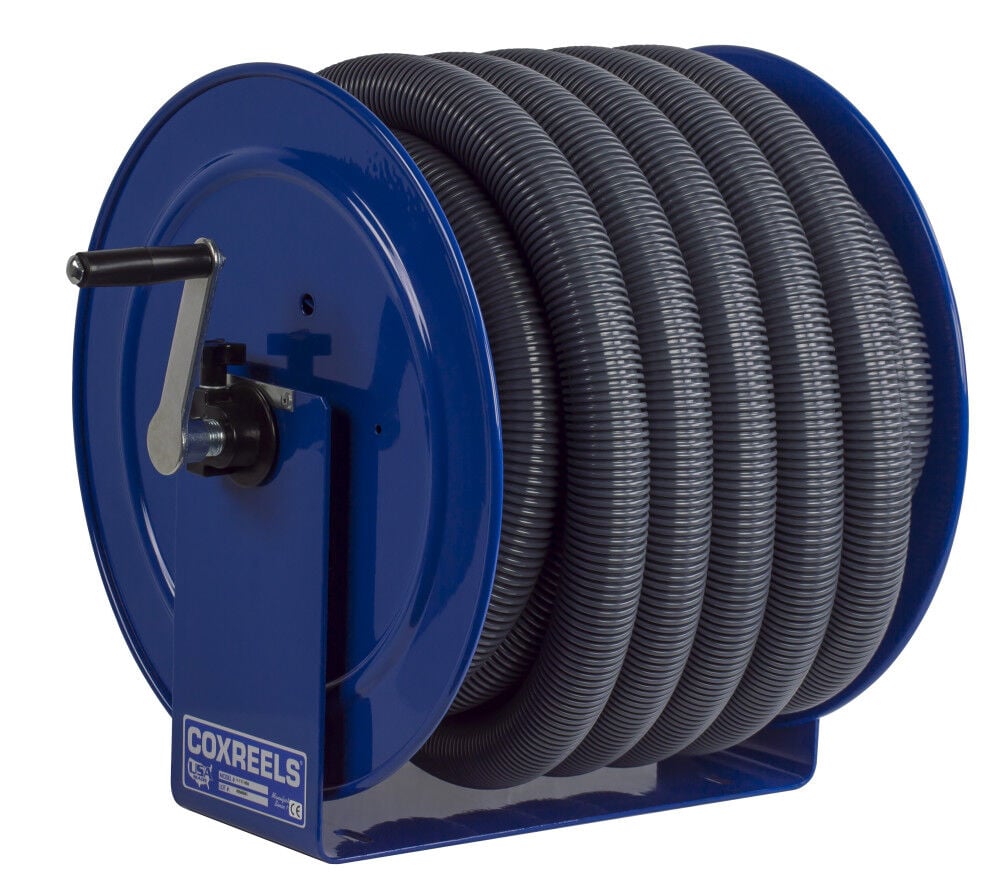 Hose Reel Vacuum Only Direct Crank Rewind 1 1/2in 2in ID 50' Hose Capacity V-117H-850