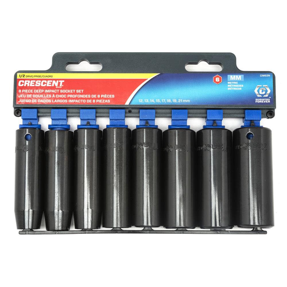 1/2 Drive 6 Point Deep Impact Metric Socket Set 8pc CIMS3N