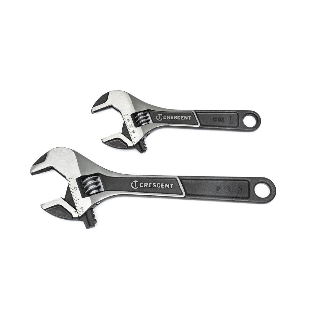 2 pc Wide Jaw Adjustable Wrench Set 6in & 10in ATWJ2610VS