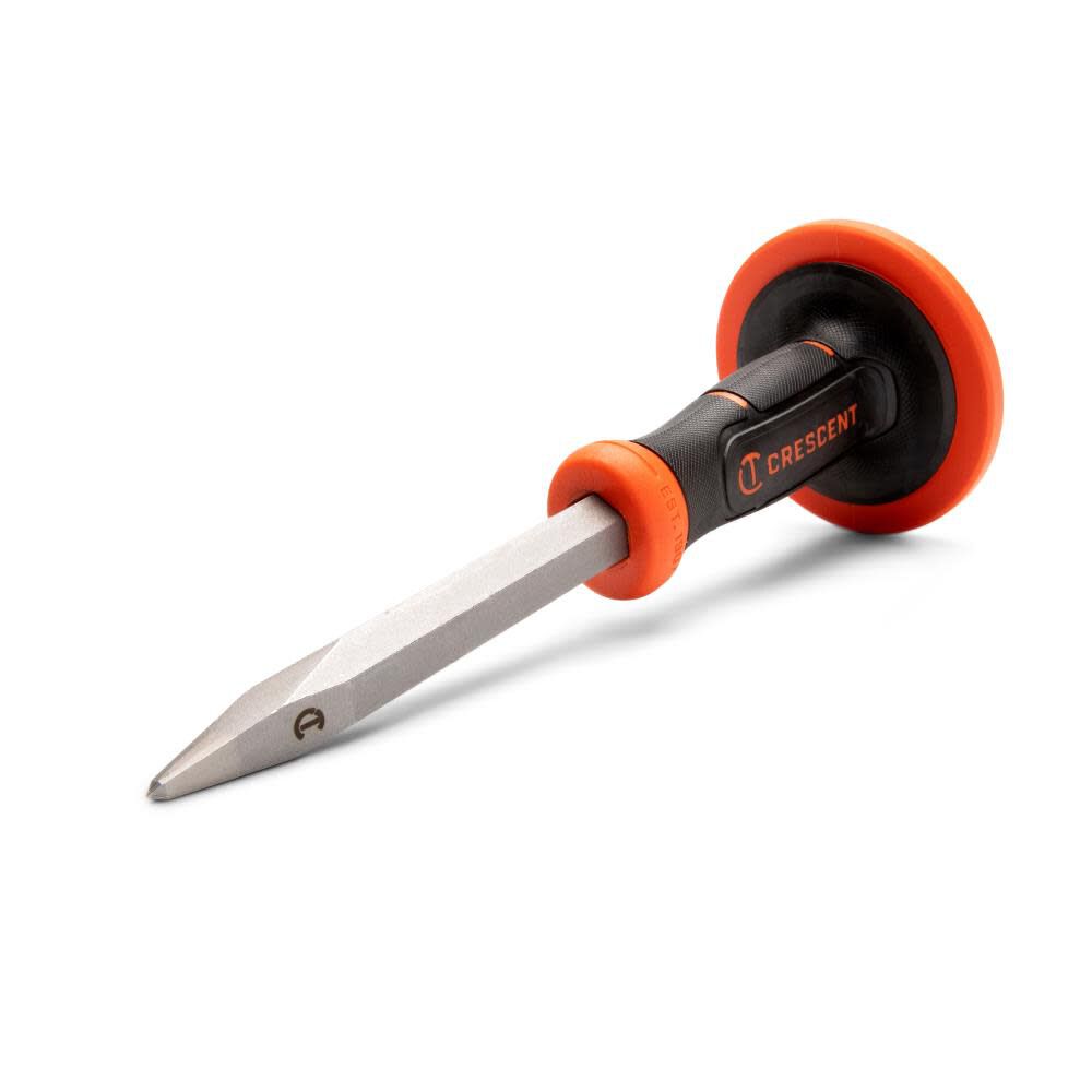 3/4 X 12 Inch Concrete / Bull Point Chisel with Handguard CBPC34H