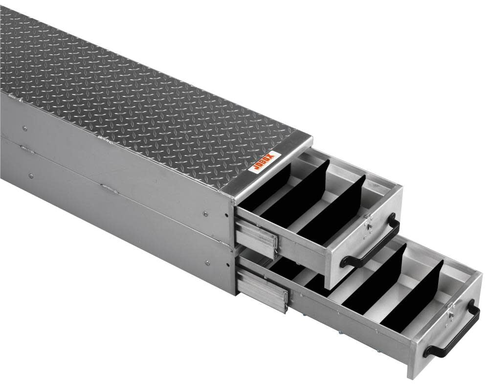 2 Drawer Long Stacked Heavy-Duty Aluminum Drawer Storage 12inW x 12inH x 50inL 1407980