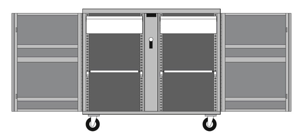 Rolling Work Bench 2 Drawers 2 Shelves 6in Casters 675996