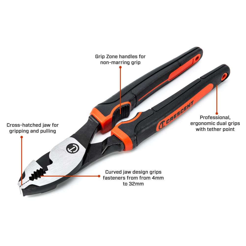 Z2 Dual Material Slip Joint Pliers 8in HTZ28CG