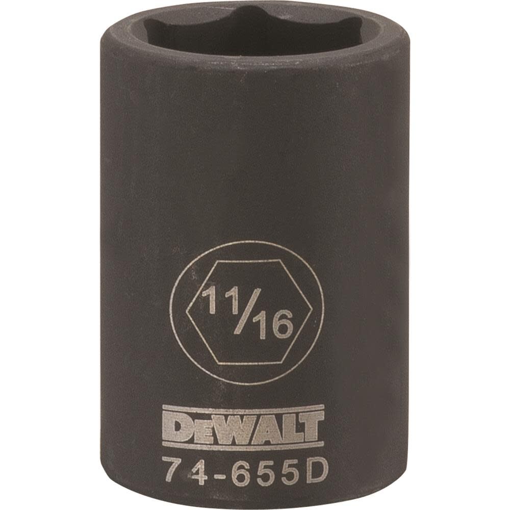 1/2 Drive X 11/16 6PT Standard Impact Socket DWMT74655OSP