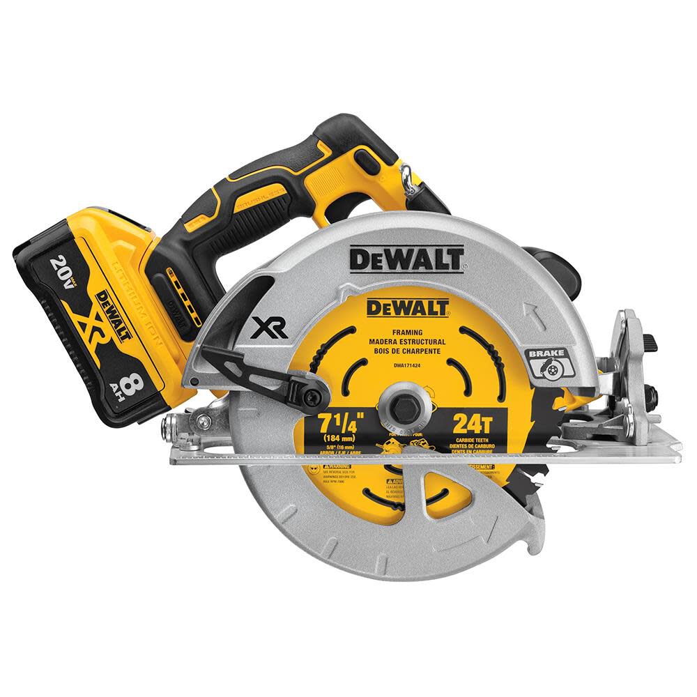 XR POWER DETECT 20-volt Max 7-1/4-in Brushless Cordless Circular Saw Kit (1-Battery & Charger Included) DCS574W1