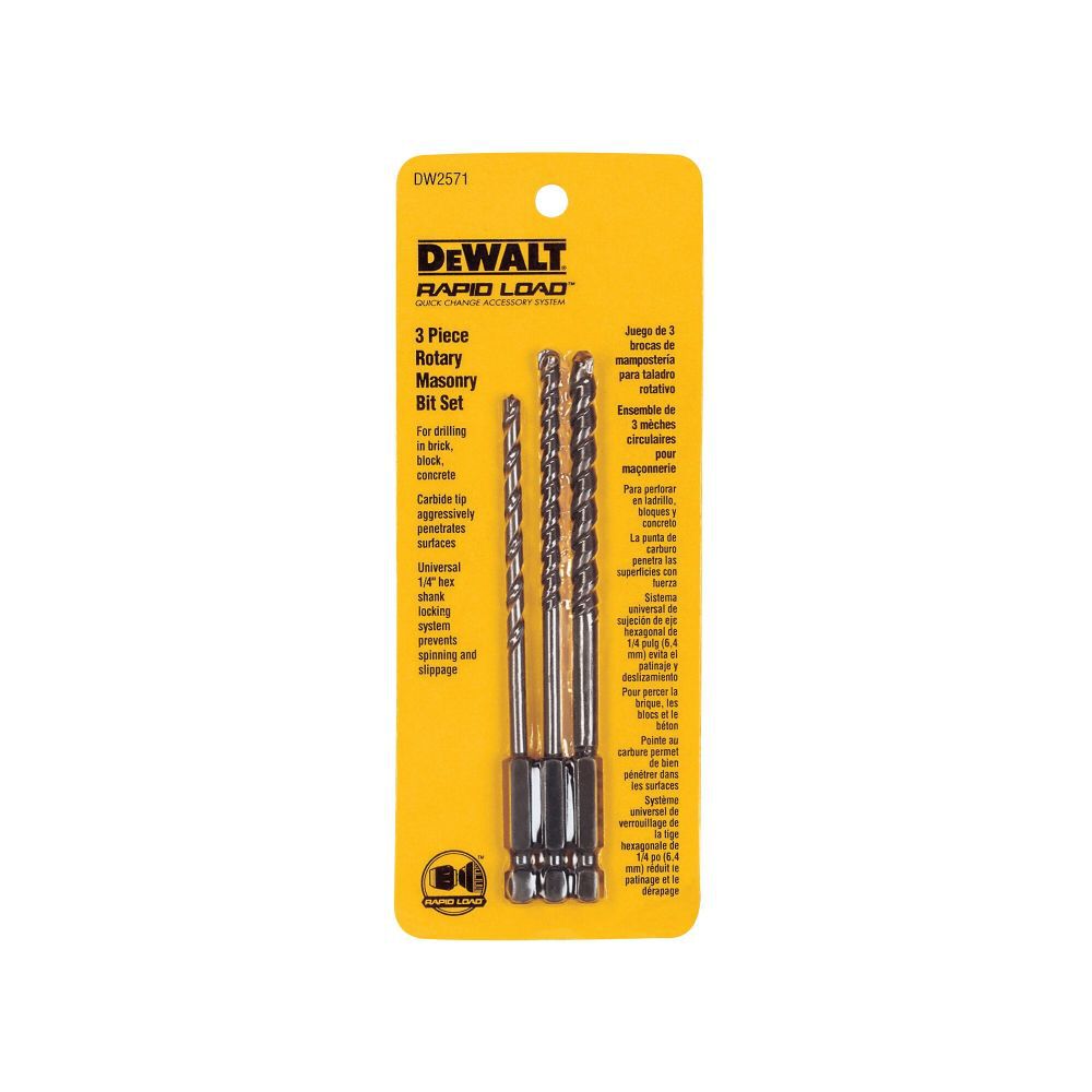 3 Piece Masonry Bit Set DW2571
