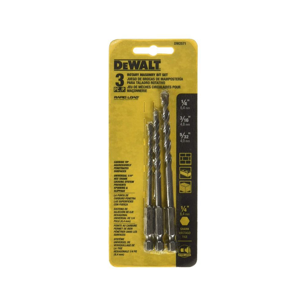 3 Piece Masonry Bit Set DW2571