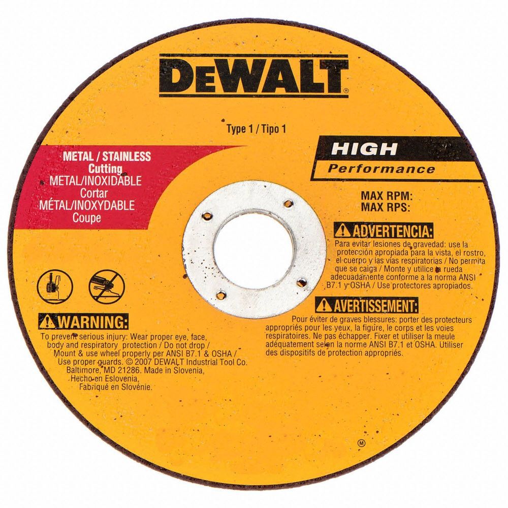 4 In. x 1/16 In. x 3/8 In. A36T Fast Cutting Wheel DW8716