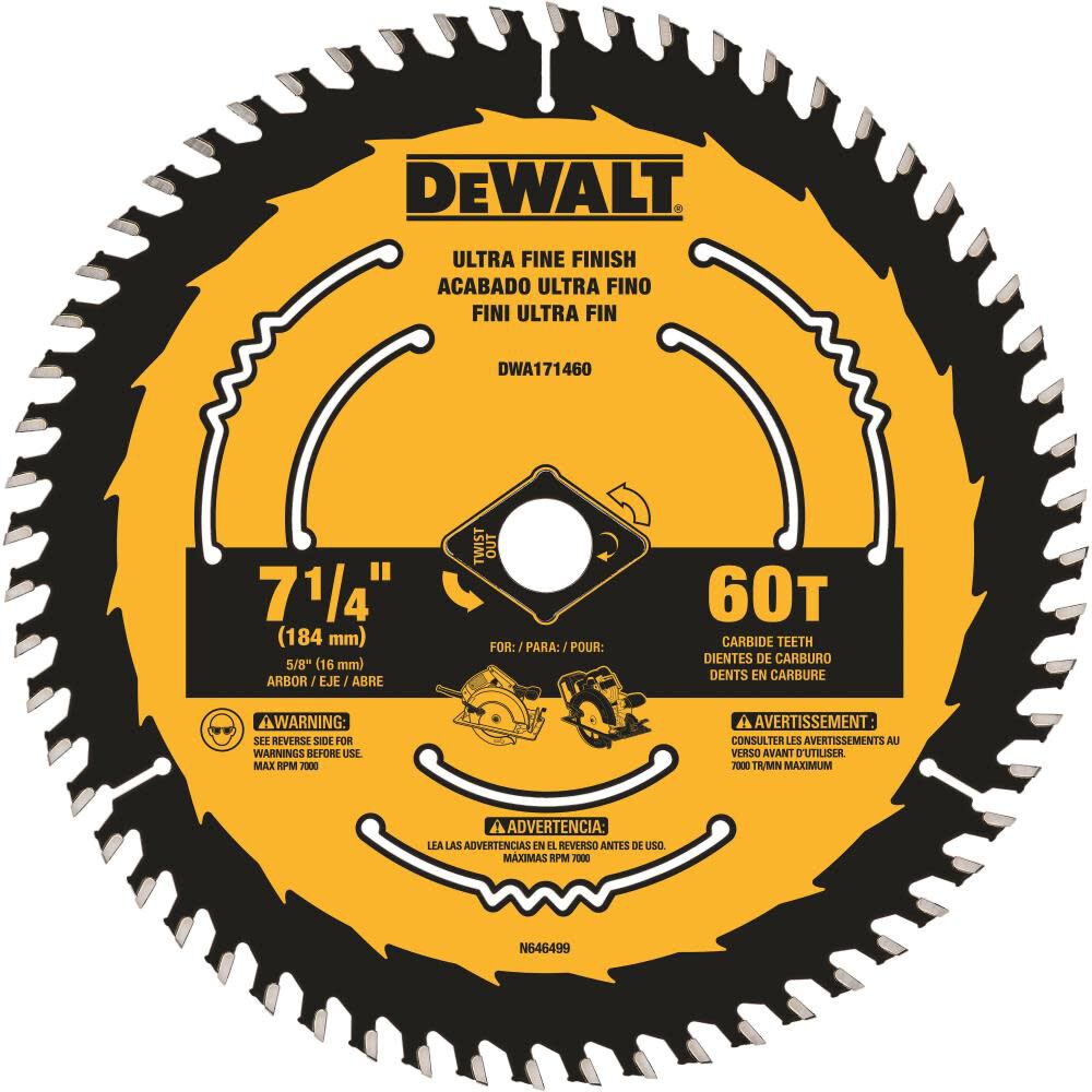 7-1/4-in 60T Blister Saw Blade DWA171460
