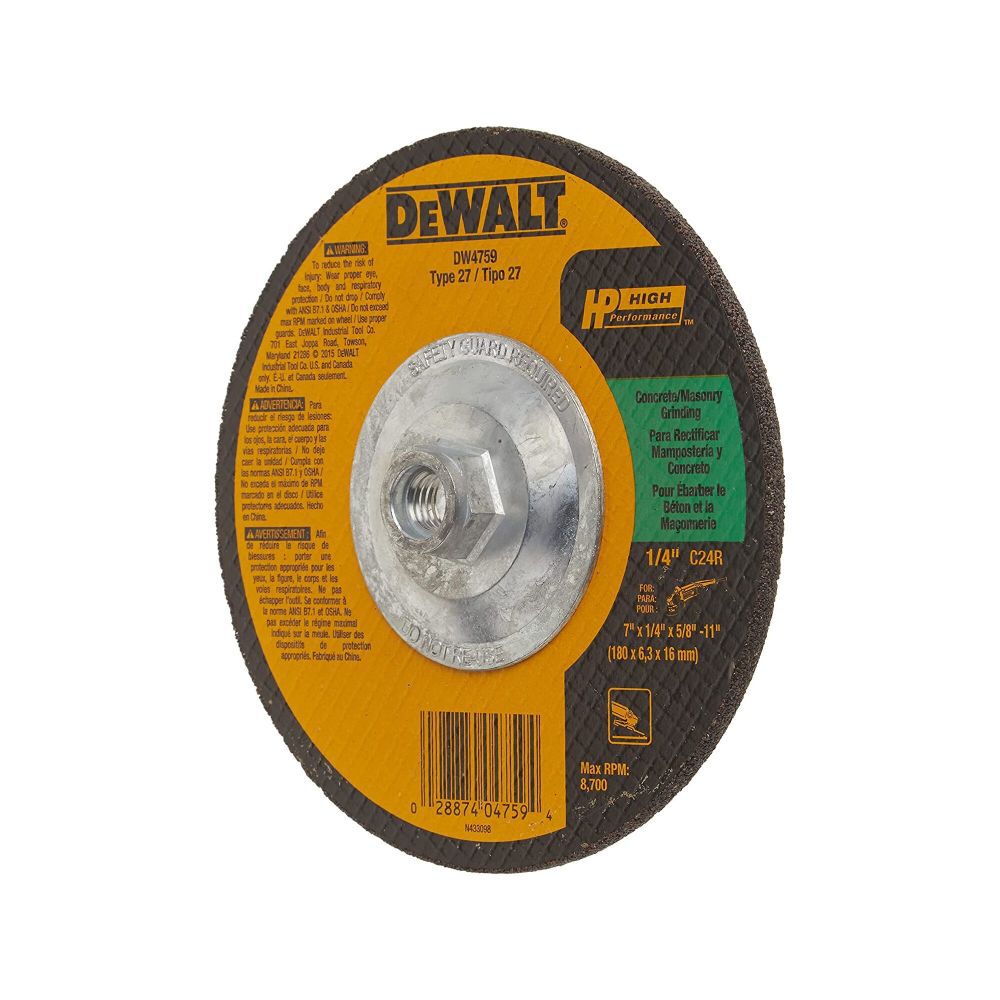 7-in x 1/4-in x 5/8-in to 11 Grinding Wheel DW4759