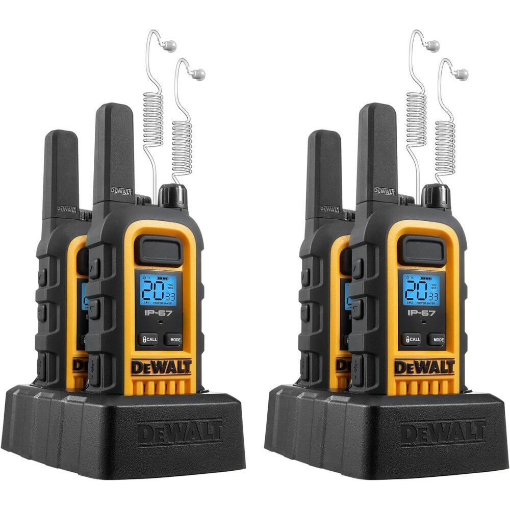 Heavy-Duty 2W Walkie Talkie and Headset Bundle 4pk 2DXFRS800-SV1