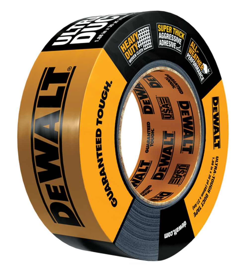 Ultra Tough Duct Tape 1.88in x 30yd Black Case of 18 Rolls 2X30DEWALT18C