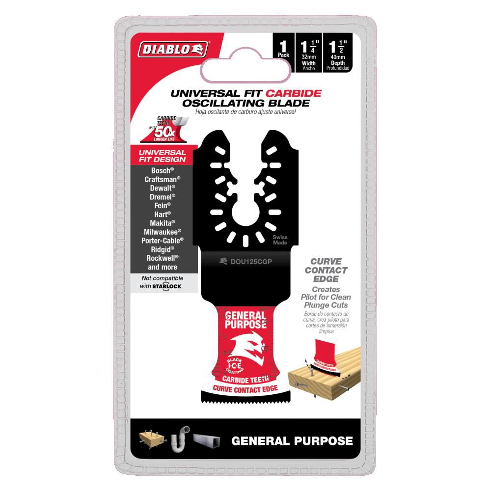 1-1/4in Universal Fit Carbide Osc. Blade for General Purpose Cuts DOU125CGP