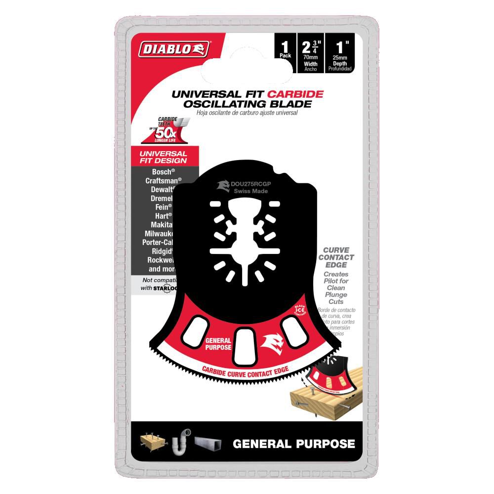 2-3/4in Universal Fit Carbide Osc. Blade for General Purpose Cuts DOU275RCGP