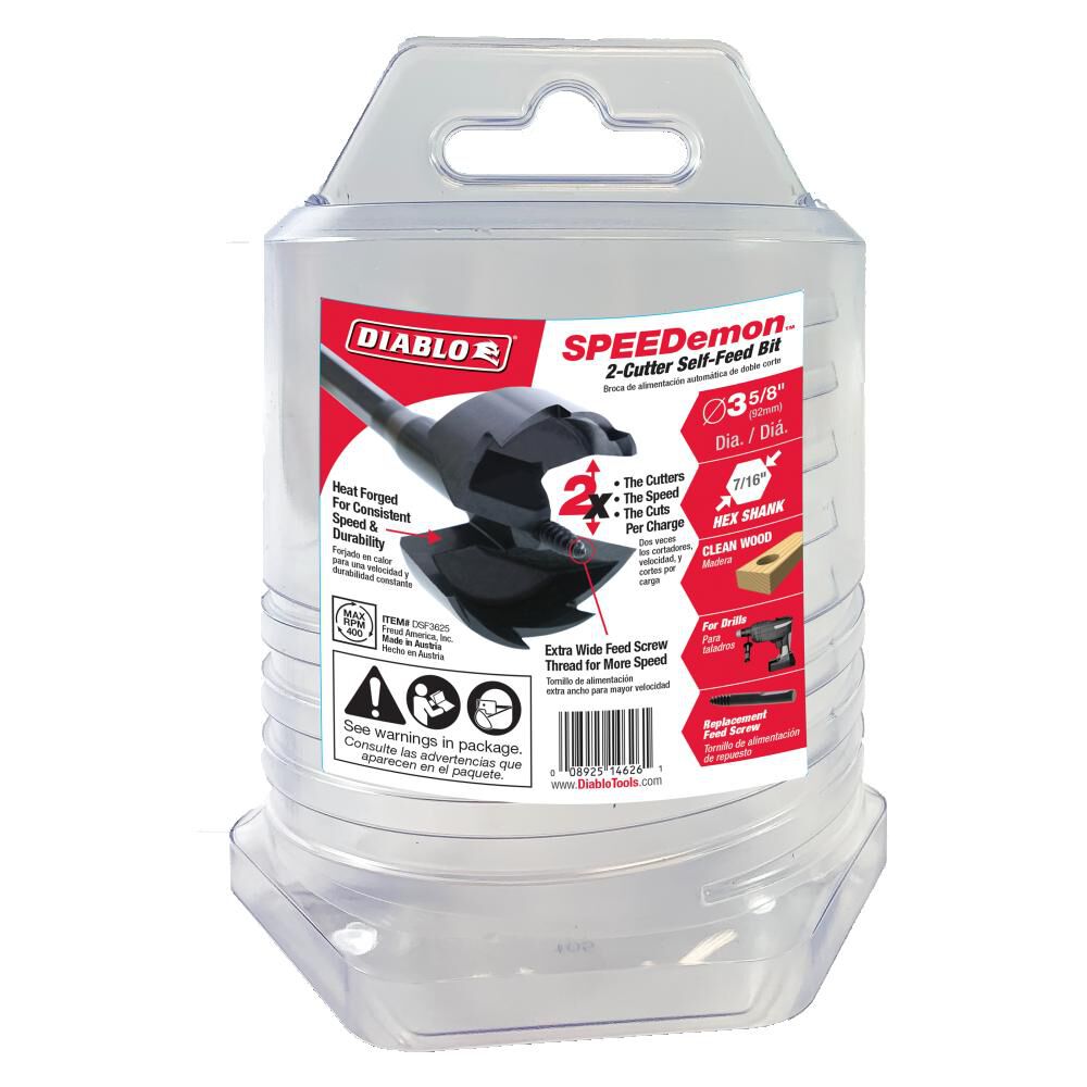 3-5/8in Dia. SPEEDemon Self Feed Bit DSF3625