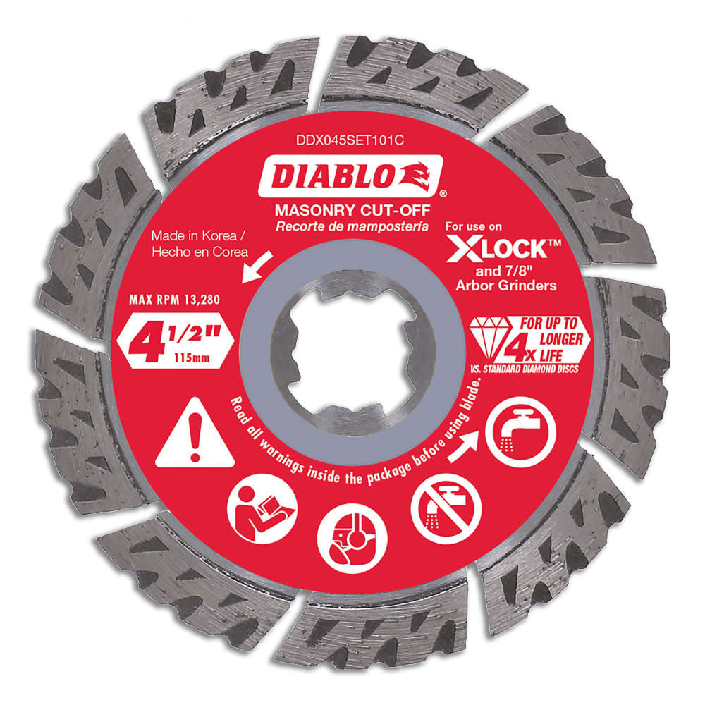 4-1/2 in. Diamond Segmented Turbo Masonry Cut-Off with X-LOCK arbor DDX045SET101C