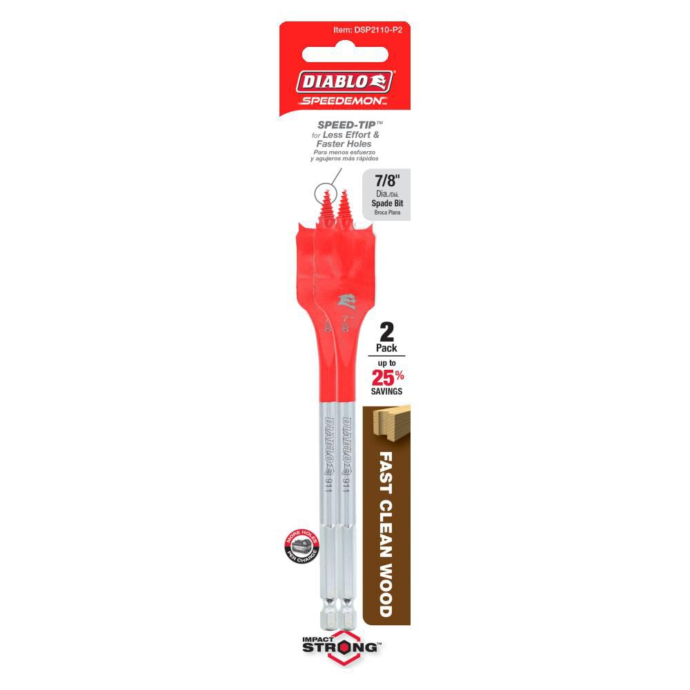 7/8in x 6in SPEEDemon Spade Bit (2-Pack) DSP2110-P2