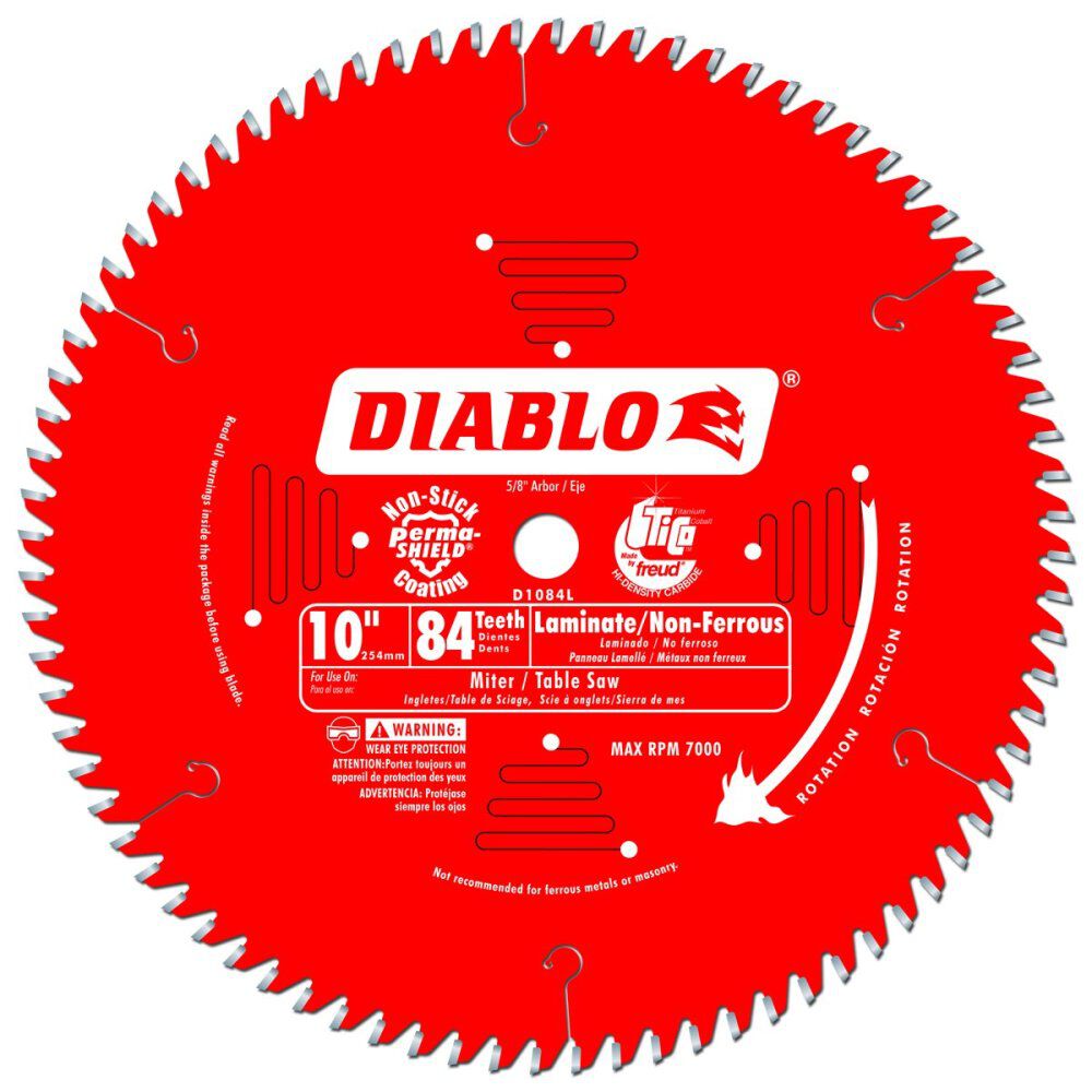 Circular Saw Blade 10in x 84 Tooth Laminates/Non Ferrous D1084L