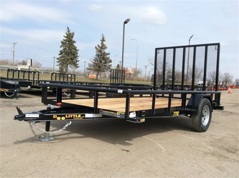 HD Pro Open Utility Trailer 12'x77in Pipe Top Single Axle DL7712A135