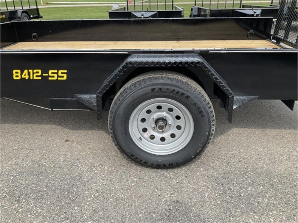 Steel Sided Open Utility Trailer 12'x84in Single Axle HD Pro Toolbox SS8412A135