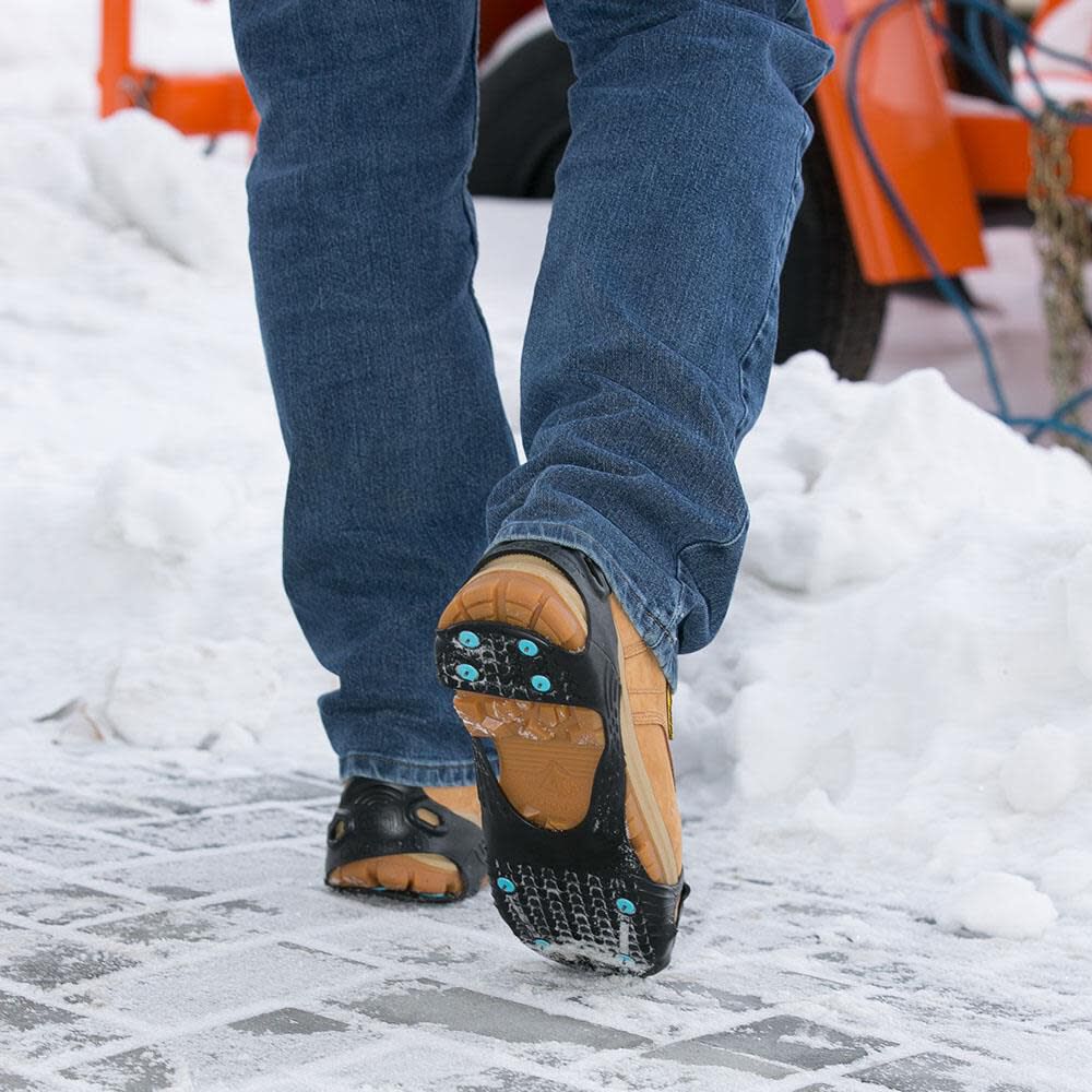 All Purpose Over the Shoe, Slip Resistant Footwear Traction Aid with Grip Carbide Spikes, Pulse Grip Tread Pattern V3550370S290