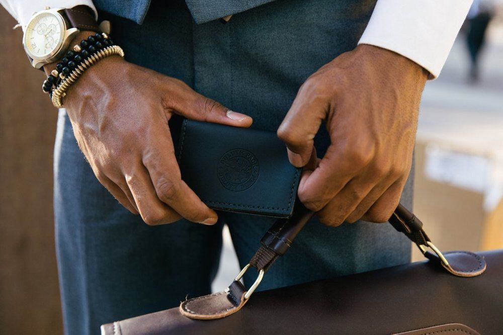 Smooth Leather Business Card Holder L-105