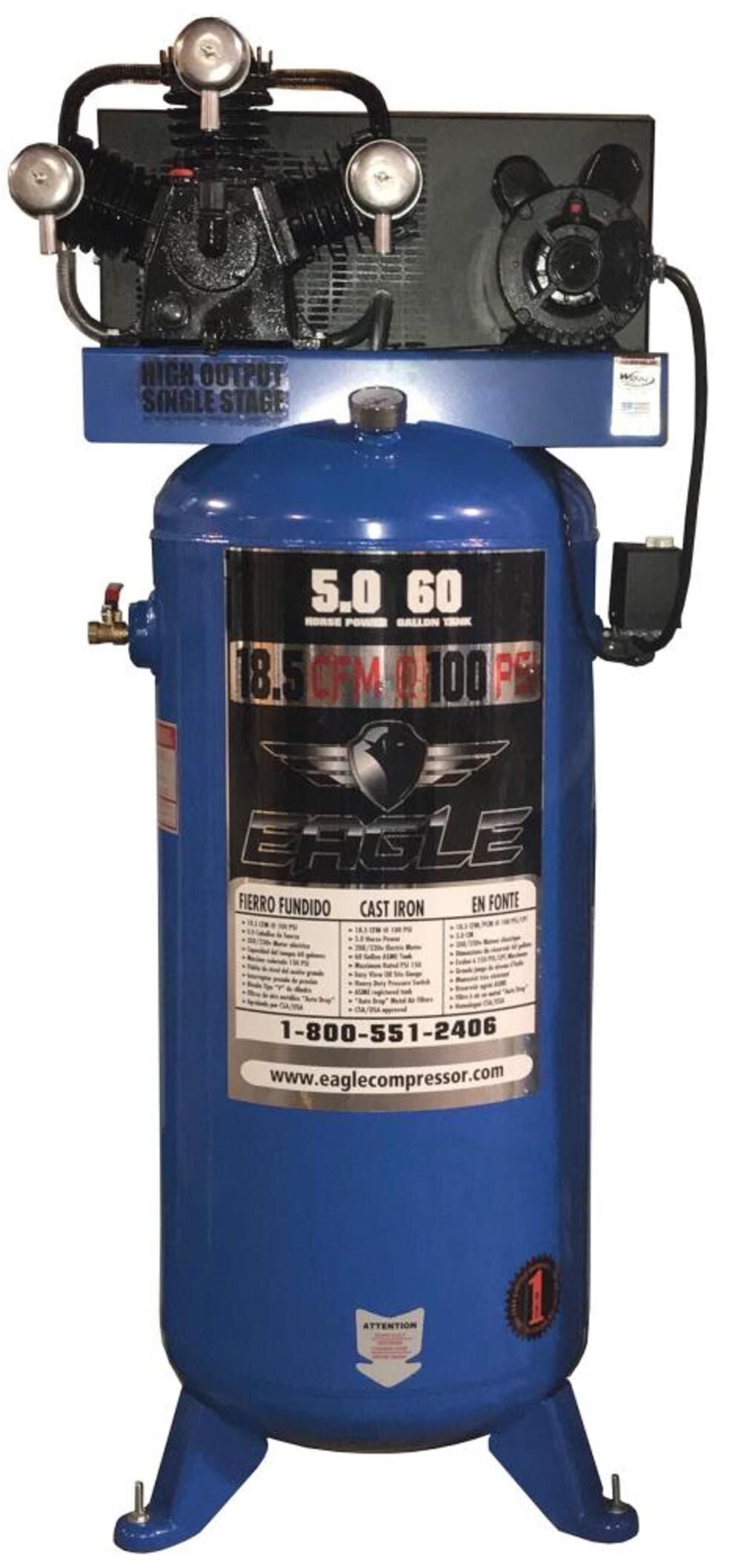 60 Gallon 5 HP Compressor C5160V1