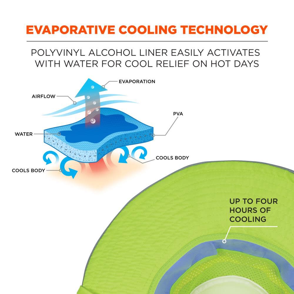 Chill Its 8935CT Ranger Sun Hat PVA Hi Vis Lime 12600