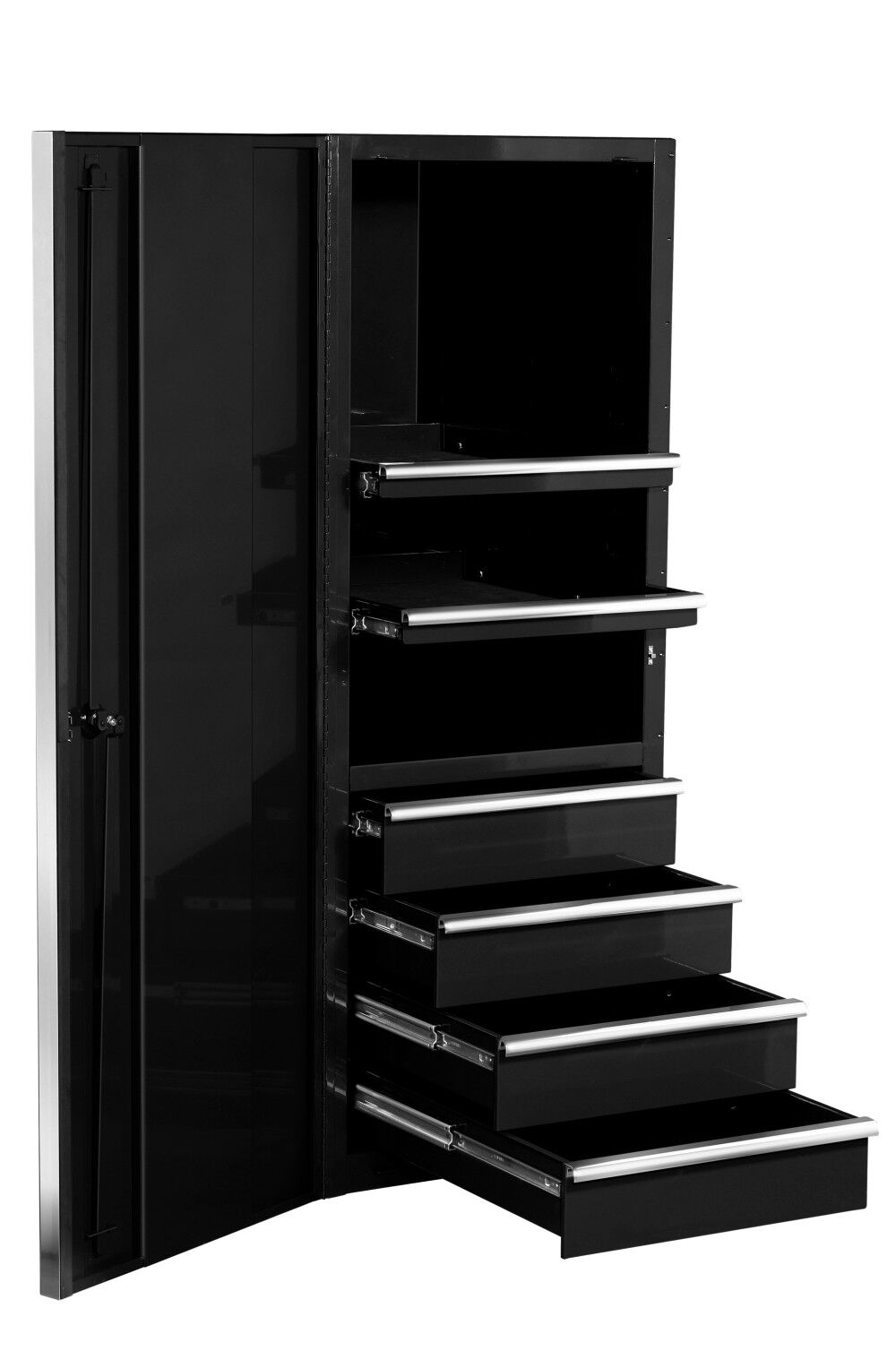 24in Black Side Cabinet with Chrome Handles EX2404SCQBKCR
