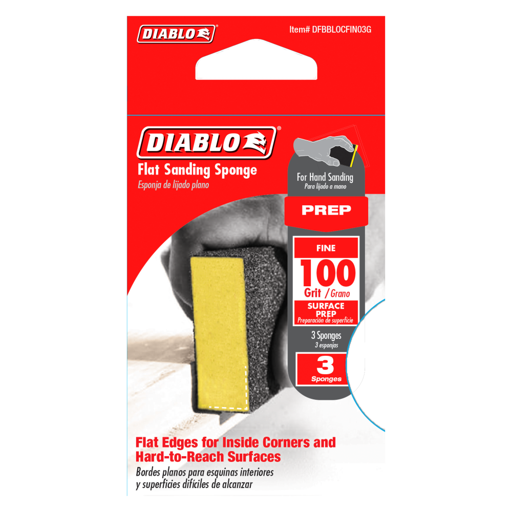 Sanding Sponge Flat 100 Grit DFBBLOCFIN03G