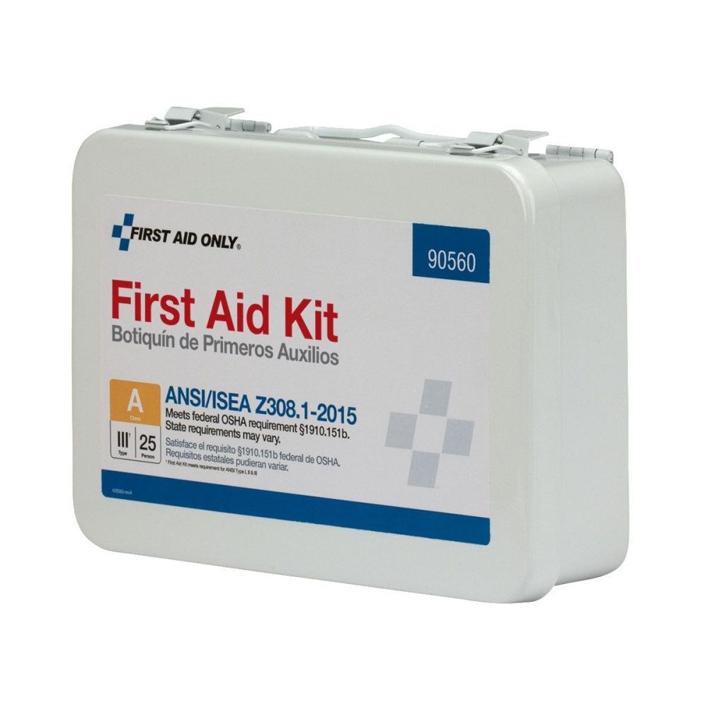 First Aid Kit 25 Person Bulk Metal Case ANSI A 90560