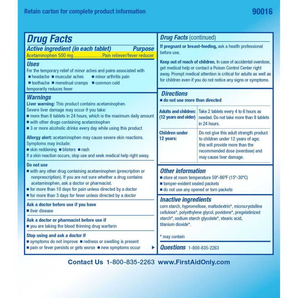 PhysiciansCare 500mg Non Aspirin Tablets 90016-004
