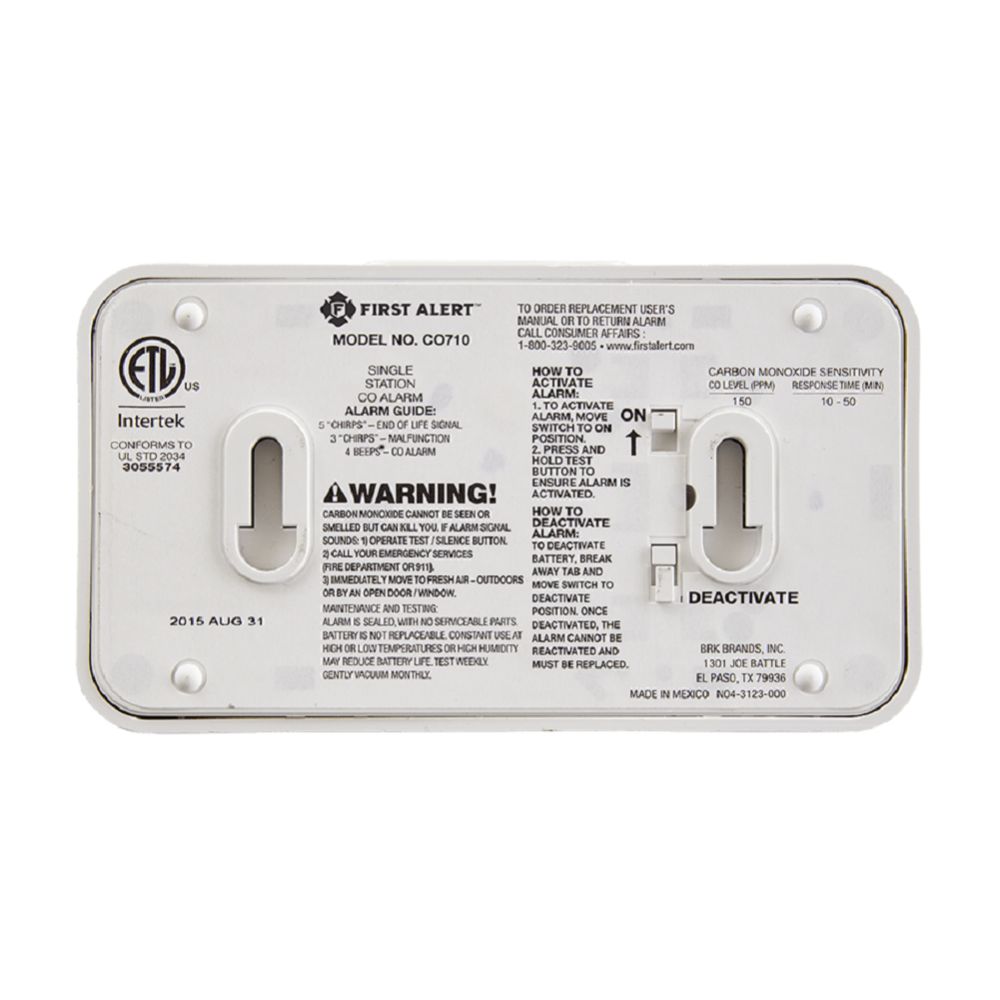 Carbon Monoxide Alarm with 10-Year Battery and Digital Temperature Display 1039753