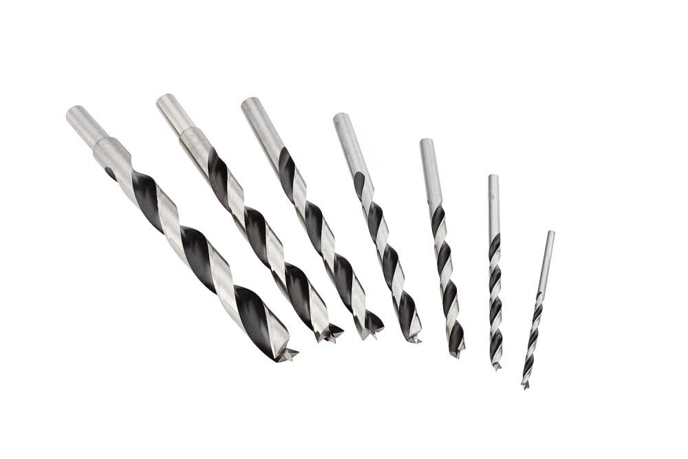 7 piece Chrome Vanadium Brad Point Bit Set: 1/8in - 1/2in Diameter FSF-320791