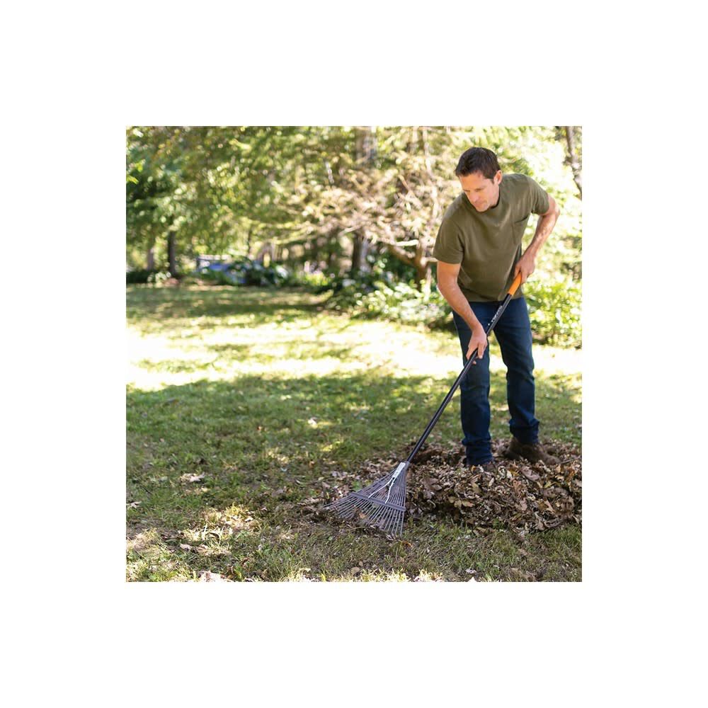 Metal 24 Tine Leaf Rake with Steel Handle 395100-1001